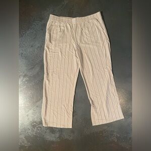 Belle by Kim Gravel Tan Striped light weight Pants